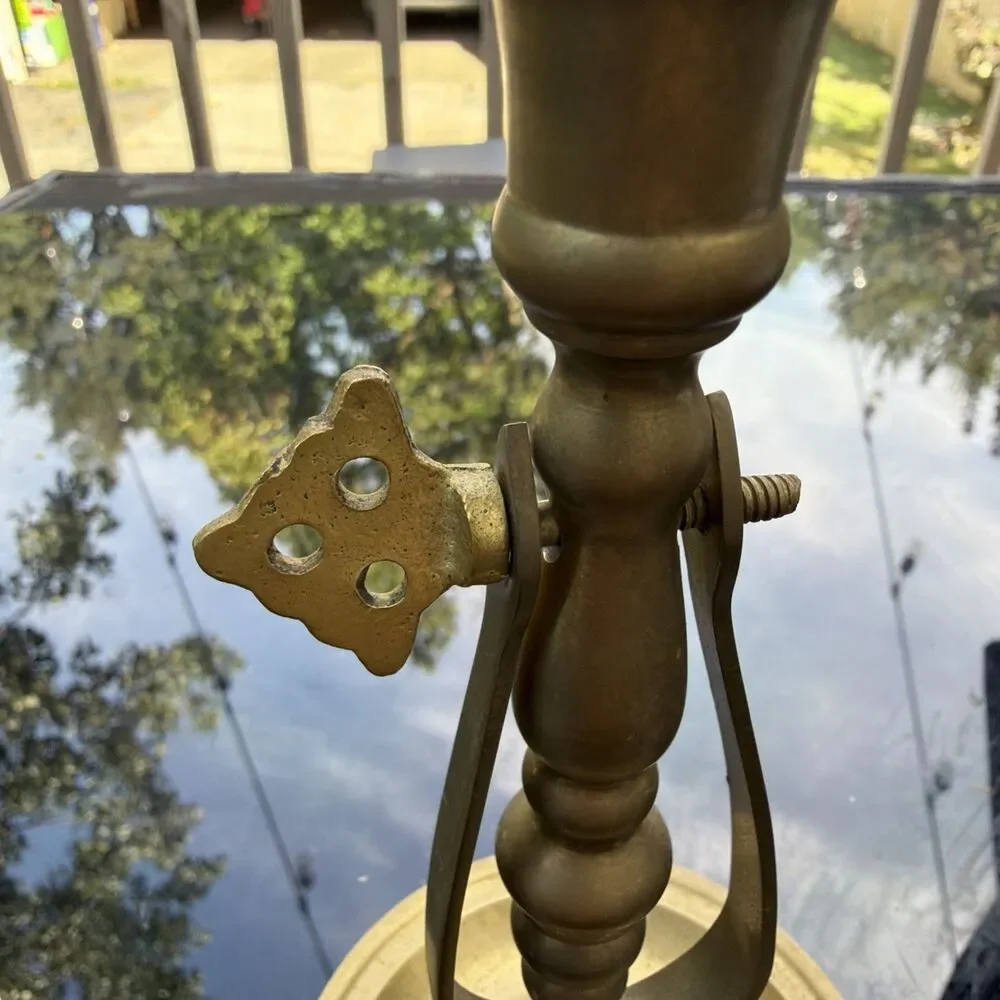 Vintage Pair 2 Brass Gimbal Swivel Nautical Ships Chamberstick Candle Holder 6”